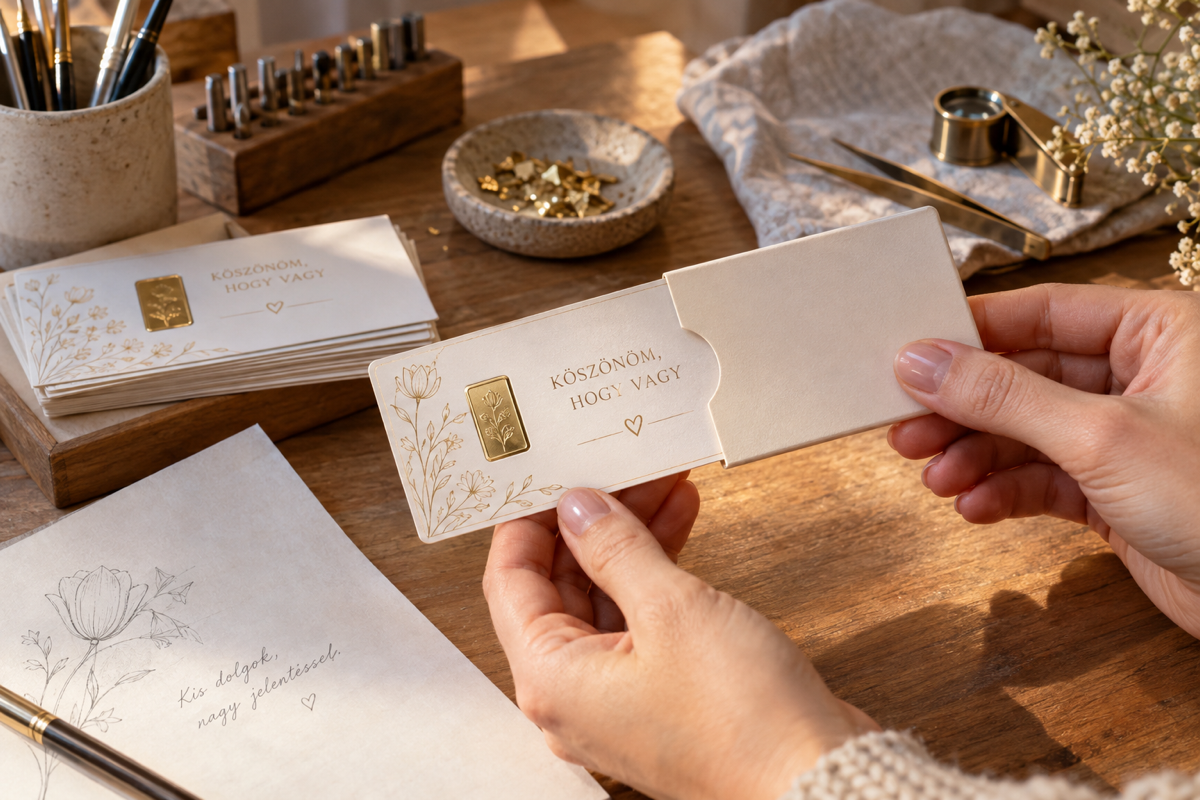 Személyes üzenettel készült My Gold Card karcsú prémium tokban